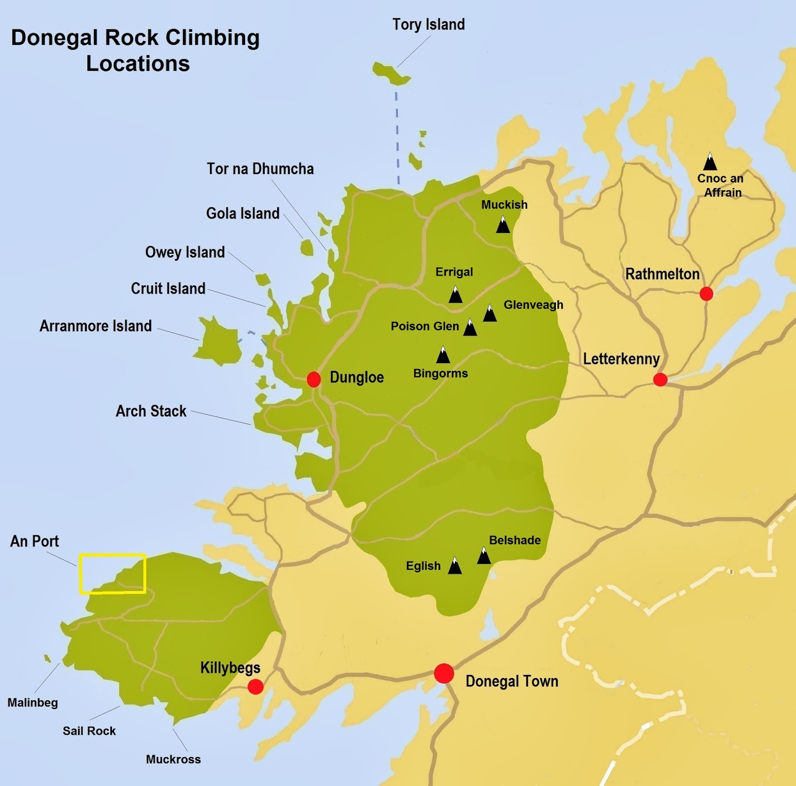 Map of Donegal Ireland